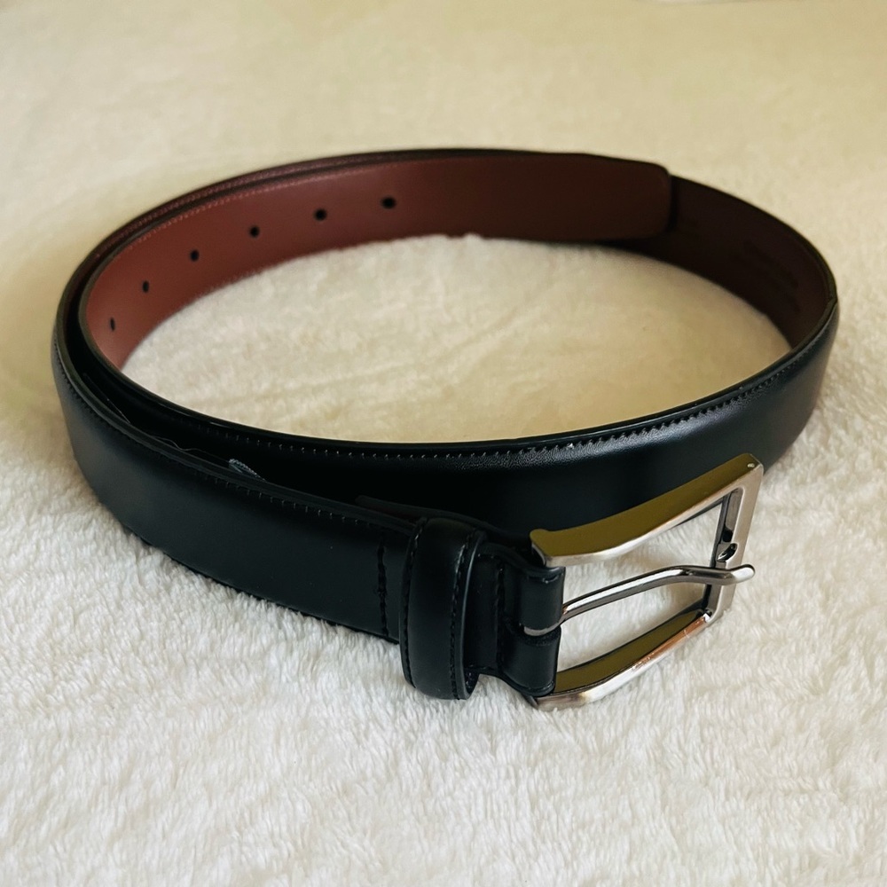Perry Ellis PORTFOLIO Men's Black Leather‎ Belt Sz 32